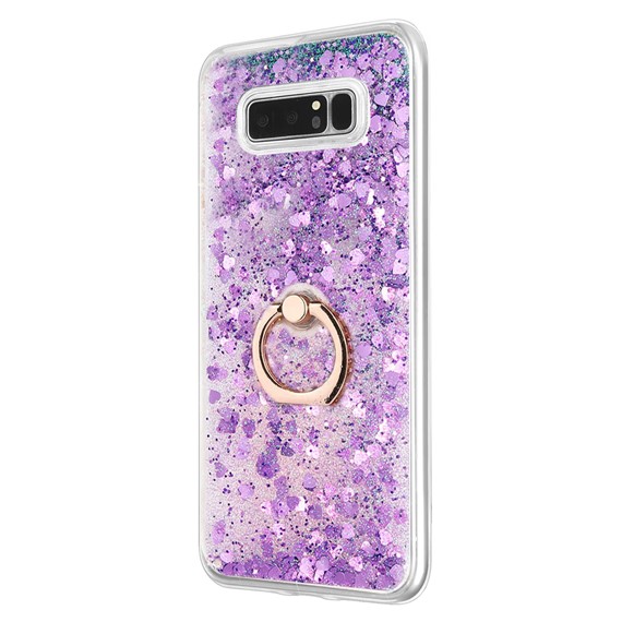 Microsonic Samsung Galaxy Note 8 Kılıf Glitter Liquid Holder Mor 2