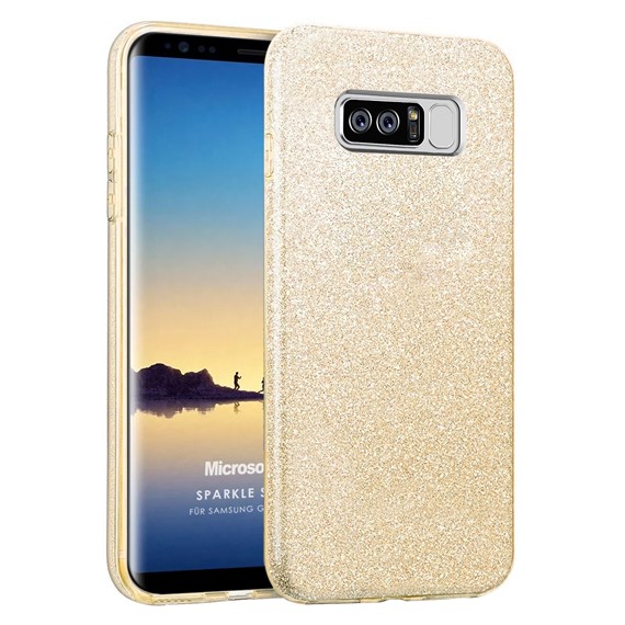 Microsonic Samsung Galaxy Note 8 Kılıf Sparkle Shiny Gold 1