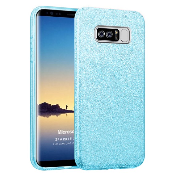 Microsonic Samsung Galaxy Note 8 Kılıf Sparkle Shiny Mavi 1
