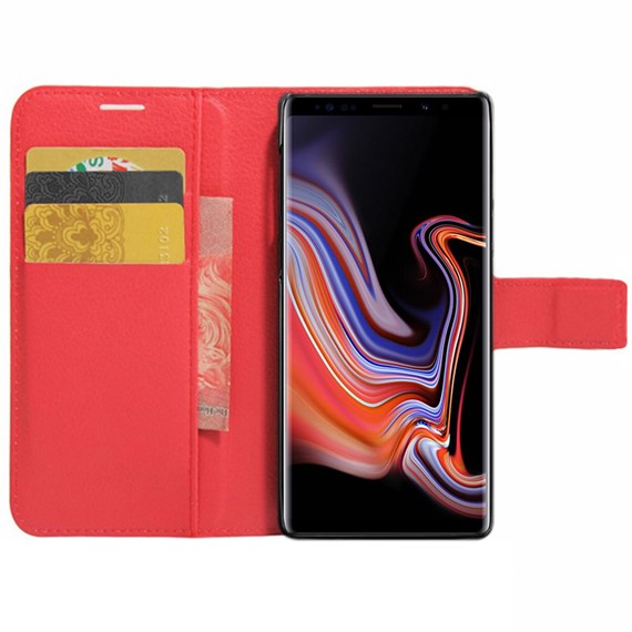 Microsonic Cüzdanlı Deri Samsung Galaxy Note 9 Kılıf Kırmızı 1