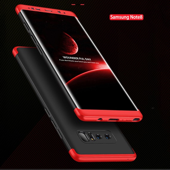 Microsonic Samsung Galaxy Note 8 Kılıf Double Dip 360 Protective Kırmızı 5