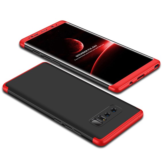 Microsonic Samsung Galaxy Note 8 Kılıf Double Dip 360 Protective Siyah Kırmızı 3