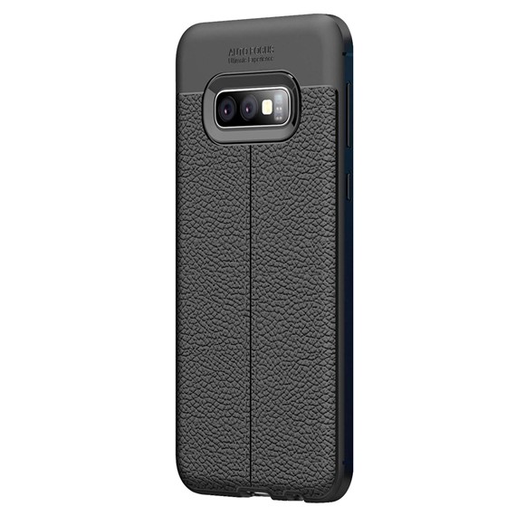 Microsonic Samsung Galaxy S10e Kılıf Deri Dokulu Silikon Siyah 2