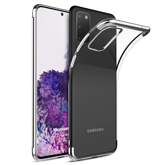 Microsonic Samsung Galaxy S20 Plus Kılıf Skyfall Transparent Clear Gümüş 1