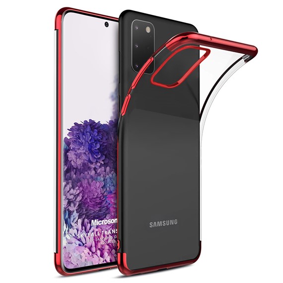 Microsonic Samsung Galaxy S20 Plus Kılıf Skyfall Transparent Clear Kırmızı 1