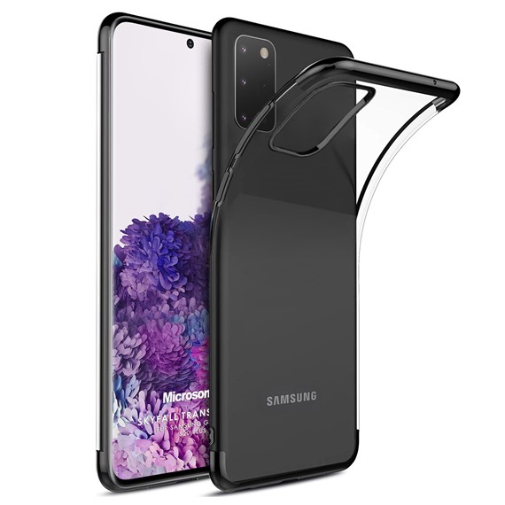 Microsonic Samsung Galaxy S20 Plus Kılıf Skyfall Transparent Clear Siyah 1