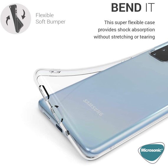 Microsonic Samsung Galaxy S20 Plus Kılıf Transparent Soft Beyaz 3
