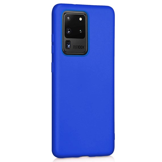 Microsonic Matte Silicone Samsung Galaxy S20 Ultra Kılıf Mavi 2