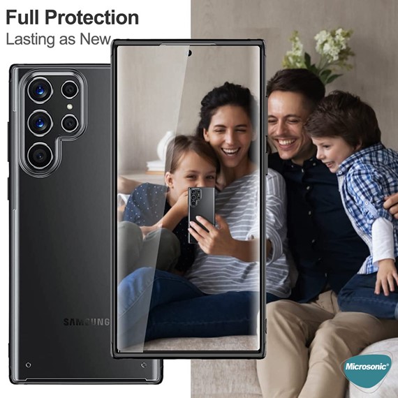 Microsonic Samsung Galaxy S22 Ultra Kılıf Frosted Frame Siyah 5