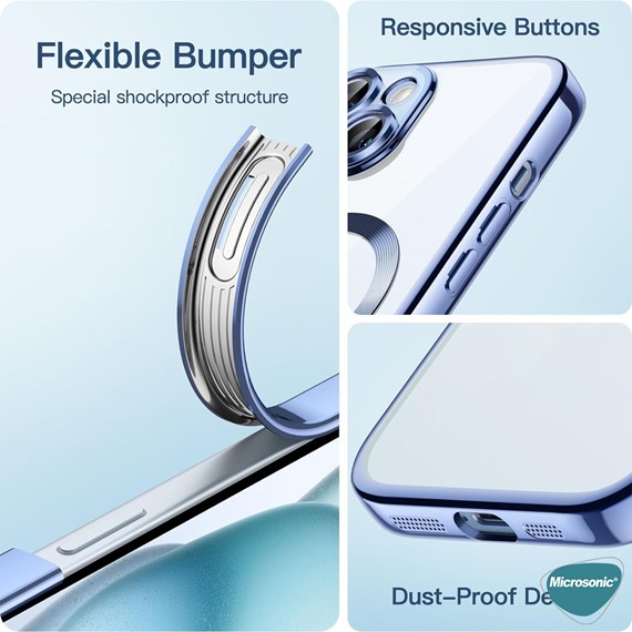 Microsonic Apple iPhone 11 Pro Kılıf MagSafe Luxury Electroplate Gümüş 5