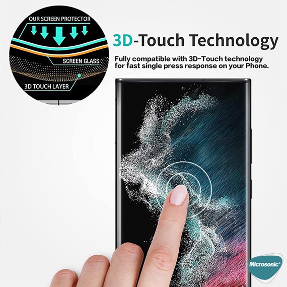 Microsonic Samsung Galaxy S24 Ultra Tam Kaplayan Temperli Cam Ekran Koruyucu Siyah 4