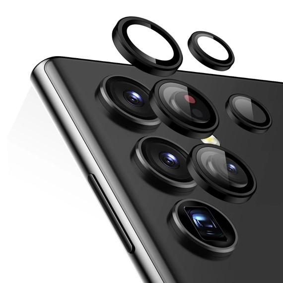 Microsonic Samsung Galaxy S24 Ultra Tekli Kamera Lens Koruma Camı Siyah 1
