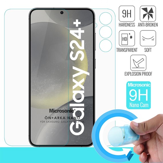 Microsonic Samsung Galaxy S24 Plus Ön Arka Nano Cam Ekran Koruyucu 2