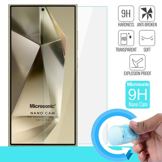 Microsonic Samsung Galaxy S24 Ultra Nano Glass Cam Ekran Koruyucu 2
