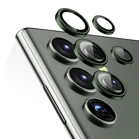 Microsonic Samsung Galaxy S24 Ultra Tekli Kamera Lens Koruma Camı Koyu Yeşil 1
