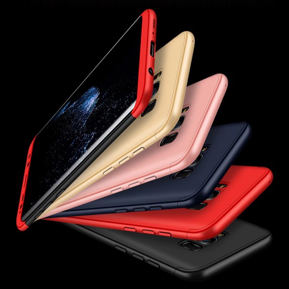 Microsonic Samsung Galaxy S8 Kılıf Double Dip 360 Protective Siyah Kırmızı 5