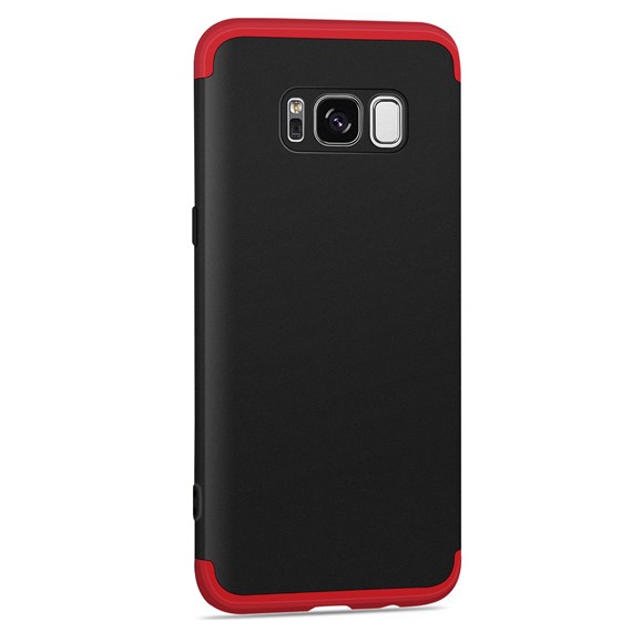 Microsonic Samsung Galaxy S8 Kılıf Double Dip 360 Protective Siyah Kırmızı 2
