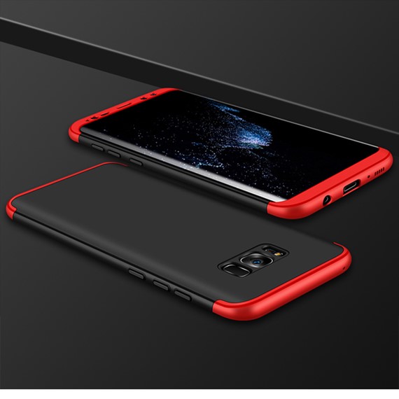 Microsonic Samsung Galaxy S8 Kılıf Double Dip 360 Protective Siyah Kırmızı 3