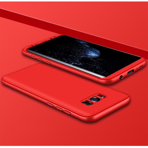 Microsonic Samsung Galaxy S8 Kılıf Double Dip 360 Protective Kırmızı 3