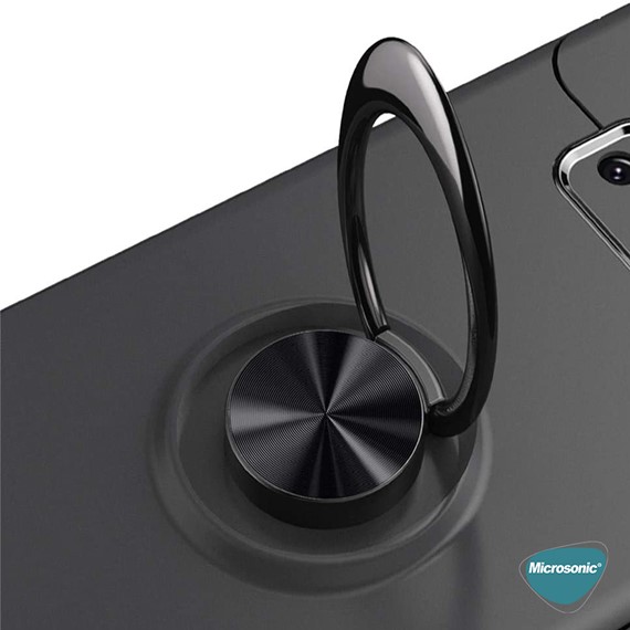 Microsonic Samsung Galaxy S8 Plus Kılıf Kickstand Ring Holder Siyah Rose 4