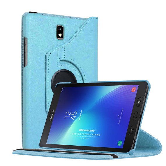 Microsonic Samsung Galaxy Tab Active2 T390 Kılıf 360 Rotating Stand Deri Mavi 1