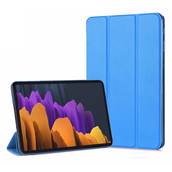 Microsonic Samsung Galaxy Tab S7 FE LTE T737 Kılıf Slim Translucent Back Smart Cover Mavi 1
