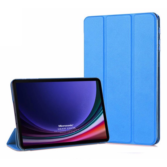 Microsonic Samsung Galaxy Tab S9 FE Kılıf Slim Translucent Back Smart Cover Mavi 1