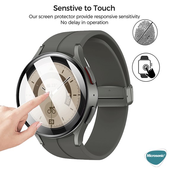 Microsonic Samsung Galaxy Watch 6 44mm Tam Kaplayan Nano Cam Ekran Koruyucu Siyah 6