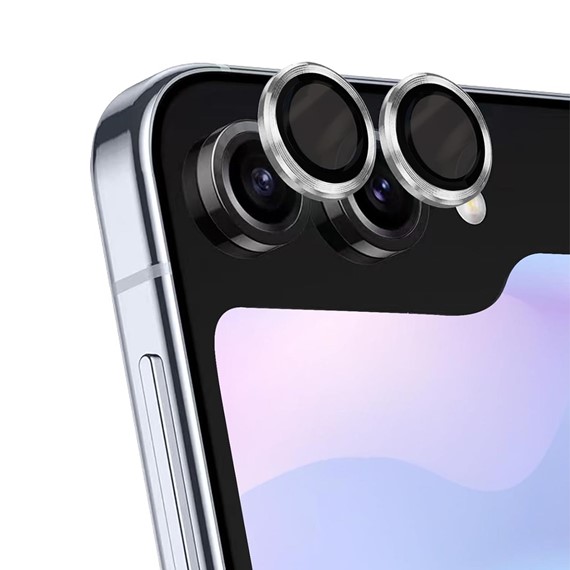 Microsonic Samsung Galaxy Z Flip 5 Tekli Kamera Lens Koruma Camı Gümüş 1