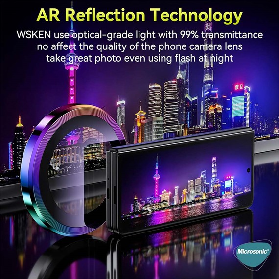 Microsonic Samsung Galaxy Z Fold 5 Tekli Kamera Lens Koruma Camı Renkli 5