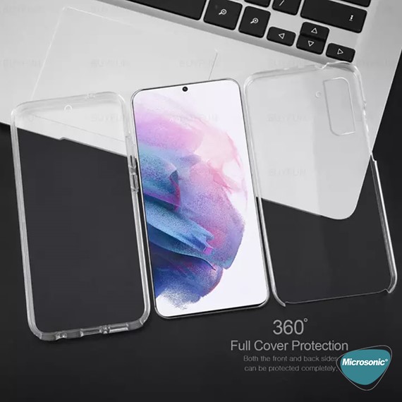 Microsonic Samsung Galaxy S21 Plus Kılıf 6 Tarafı Tam Full Koruma 360 Clear Soft Şeffaf 3