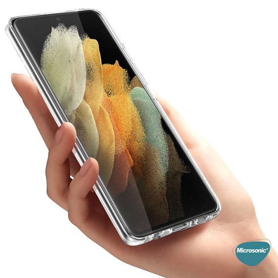 Microsonic Samsung Galaxy S21 Ultra Kılıf 6 Tarafı Tam Full Koruma 360 Clear Soft Şeffaf 6