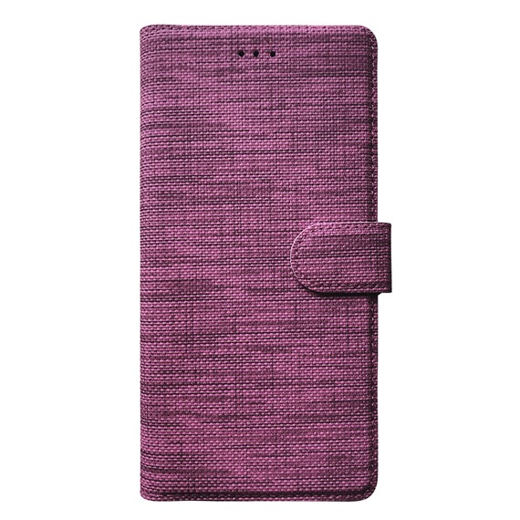 Microsonic Xiaomi Mi Note 10 Kılıf Fabric Book Wallet Mor 2