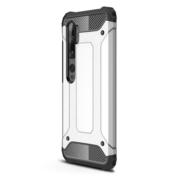 Microsonic Xiaomi Mi Note 10 Kılıf Rugged Armor Gümüş 2