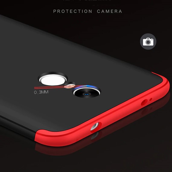 Microsonic Xiaomi Redmi Note 4X Kılıf Double Dip 360 Protective Siyah Kırmızı 5