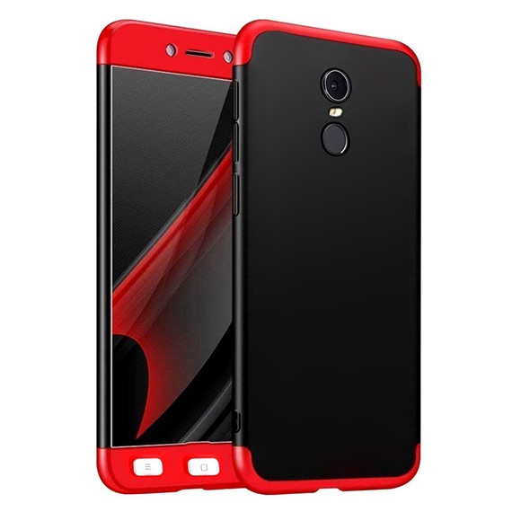 Microsonic Xiaomi Redmi Note 4X Kılıf Double Dip 360 Protective Siyah Kırmızı 1