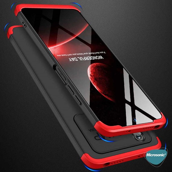 Microsonic Xiaomi Poco M4 Pro 4G Kılıf Double Dip 360 Protective Siyah Mavi 6