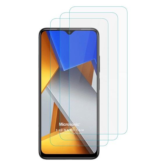 Microsonic Xiaomi Poco M4 Screen Protector Nano Glass Cam Ekran Koruyucu 3 lü Paket 2