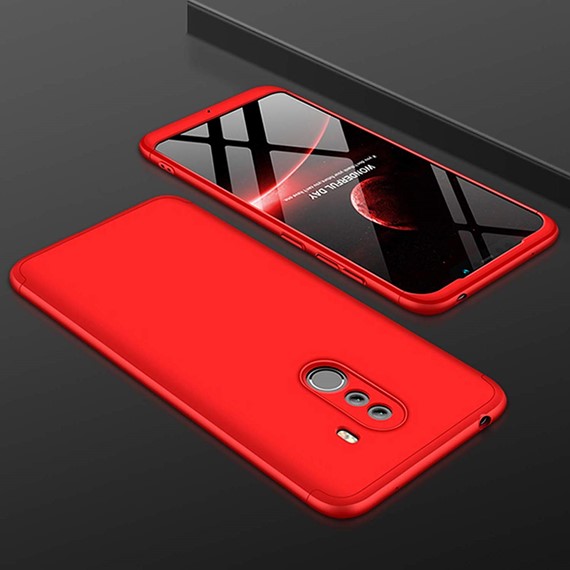 Microsonic Xiaomi Pocophone F1 Kılıf Double Dip 360 Protective Kırmızı 3