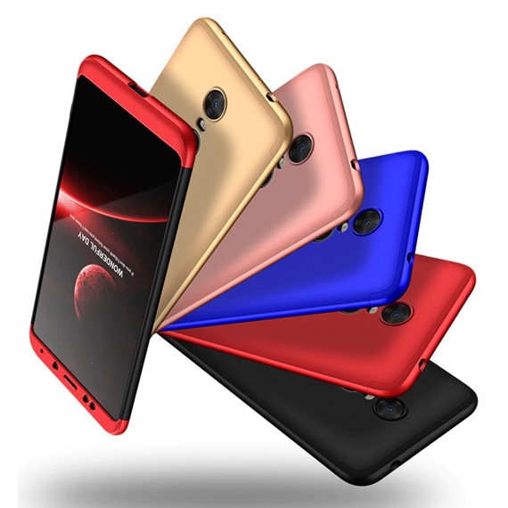 Microsonic Xiaomi Redmi 5 Kılıf Double Dip 360 Protective Siyah Kırmızı 4