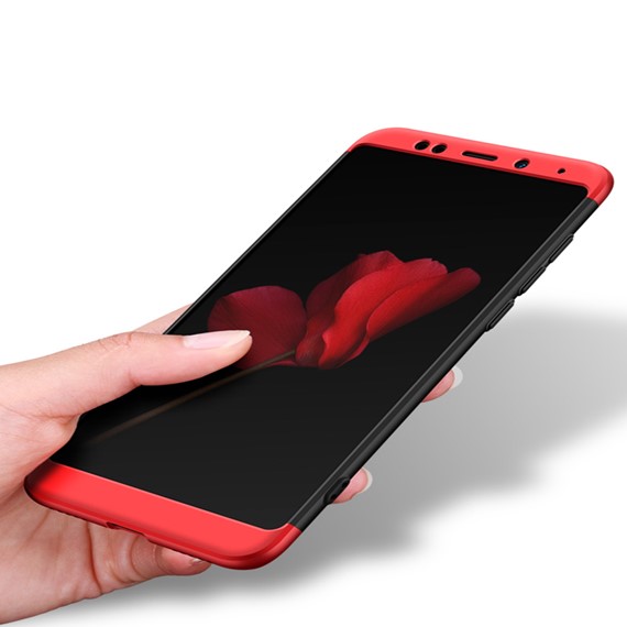 Microsonic Xiaomi Redmi 5 Kılıf Double Dip 360 Protective Siyah Kırmızı 5