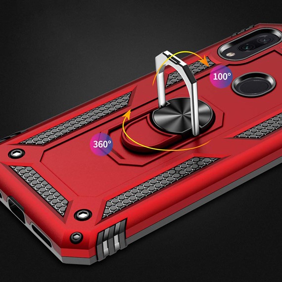 Microsonic Xiaomi Redmi 7 Kılıf Military Ring Holder Siyah 4