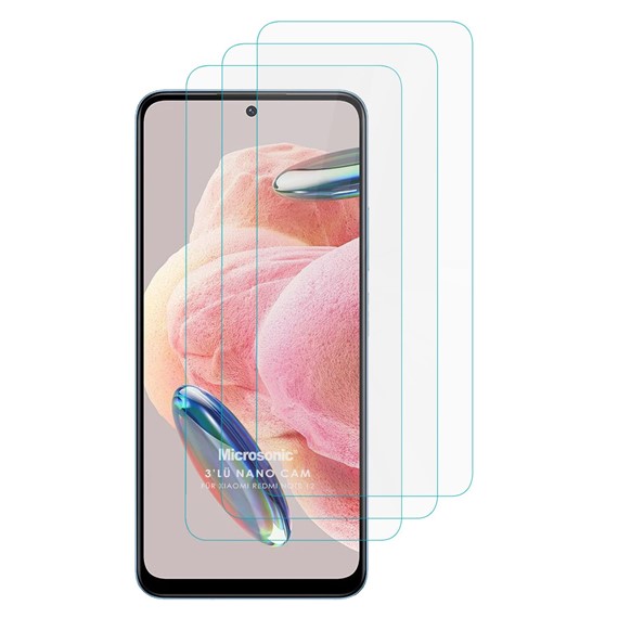 Microsonic Xiaomi Redmi Note 12 4G Screen Protector Nano Glass Cam Ekran Koruyucu 3 lü Paket 1