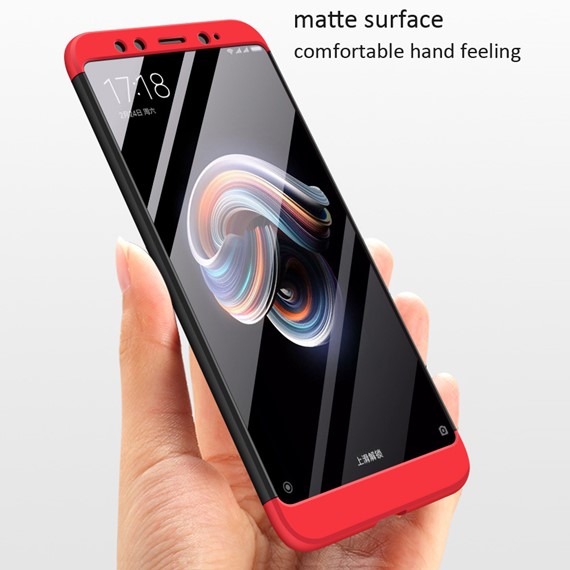 Microsonic Xiaomi Redmi Note 5 Kılıf Double Dip 360 Protective Kırmızı 4