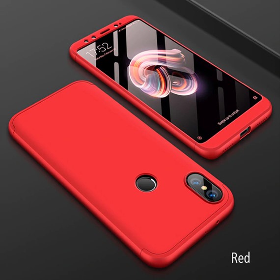 Microsonic Xiaomi Redmi Note 5 Kılıf Double Dip 360 Protective Kırmızı 3