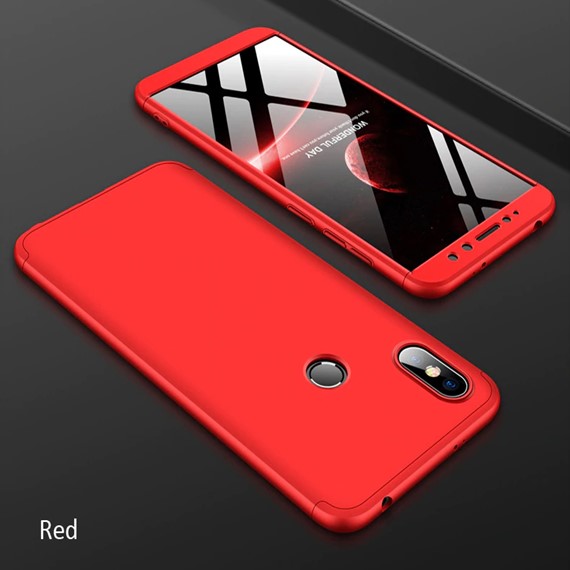 Microsonic Xiaomi Redmi S2 Kılıf Double Dip 360 Protective Kırmızı 3