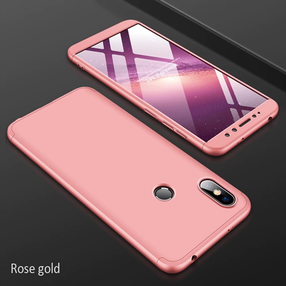 Microsonic Xiaomi Redmi S2 Kılıf Double Dip 360 Protective Rose Gold 3