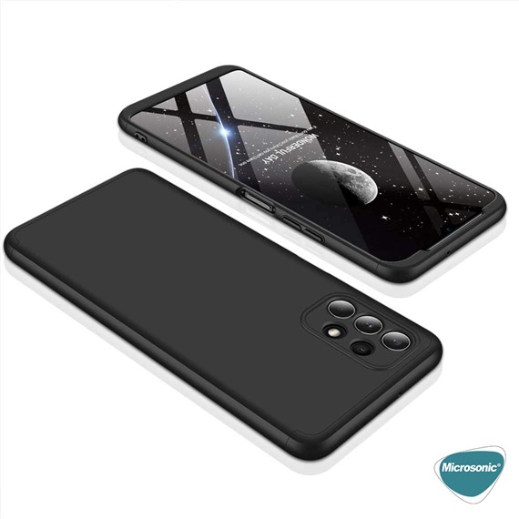 Microsonic Samsung Galaxy A32 4G Kılıf Double Dip 360 Protective Siyah Kırmızı 7