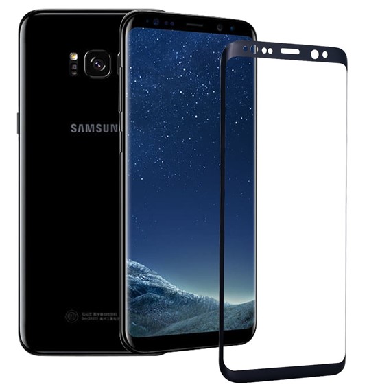 Microsonic Samsung Galaxy S8 3D Kavisli Temperli Cam Ekran koruyucu Kırılmaz Film Siyah 2