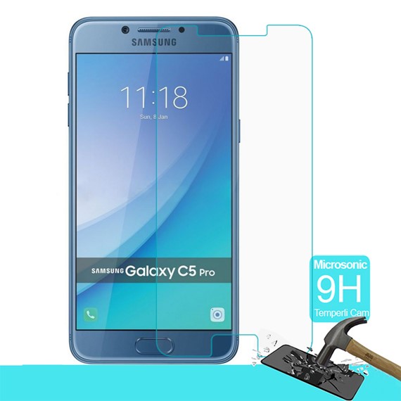 Microsonic Samsung Galaxy C5 Pro Temperli Cam Ekran koruyucu Kırılmaz film 1